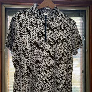 IBKUL 1/4 zip UPF 50+ mock neck short sleeve performance top - womens XL